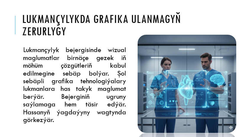 Lukmançylyk multimedia ulgamlarda kompýuter grafikasyny ulanmak